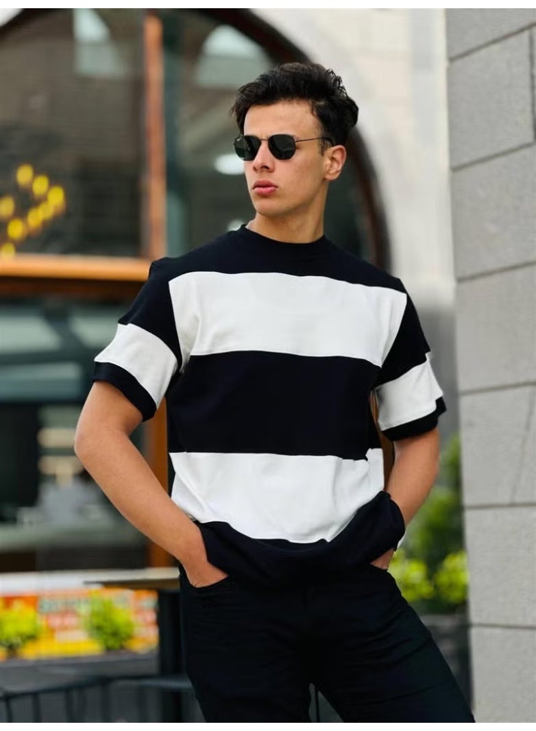 Miron Two Color Short Sleeve T-Shirt Oversize-Black-White - Image 3